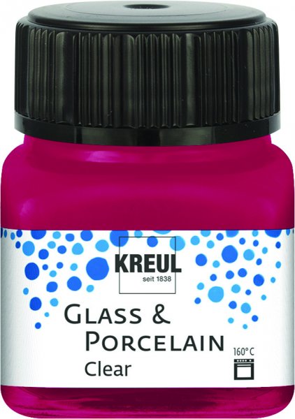 KREUL Clear Glass & Porcelain Paint Clear 20 ml - Transparent Wine Red