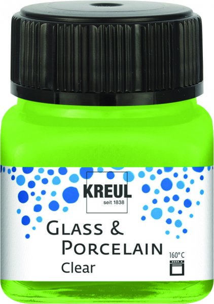 KREUL Clear Glass & Porcelain Paint Clear 20 ml - Transparent Apple Green