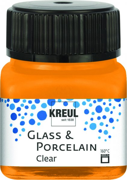 KREUL Clear Glass & Porcelain Paint Clear 20 ml - Transparent Orange