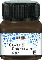 KREUL Clear Porzellan- & Glasmalfarbe 20 ml - Transparent Espressobraun