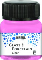 KREUL Clear Glass & Porcelain Paint Clear 20 ml - Transparent Rose