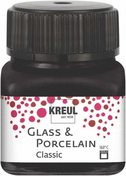Kreul Glass & Porcelain Paint Classic 20 ml - Opaque Contour Black
