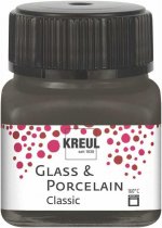 Kreul Glas en Porselein Classic 20 ml -  Dekkende Donkerbruin