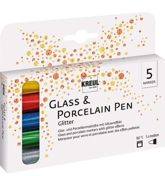 Kreul Glass & Porcelain Pen Glitter Set of 5