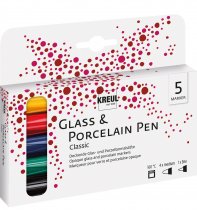 Kreul Glas & Porselein Stiften Klassieke Kleuren Set 5
