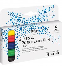 Kreul Glas & Porselein Stiften Transparante Kleuren Set 5