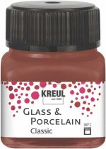 Kreul Glass & Porcelain Classic Glas- & Porzellanmalfarbe 20 ml. - Deckende Cognac
