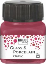 Kreul Glass & Porcelain Classic Glas- & Porzellanmalfarbe 20 ml. - Deckende Granatrot