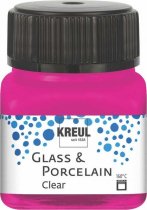Kreul Glass & Porcelain Paint Clear 20 ml - Transparent Pink