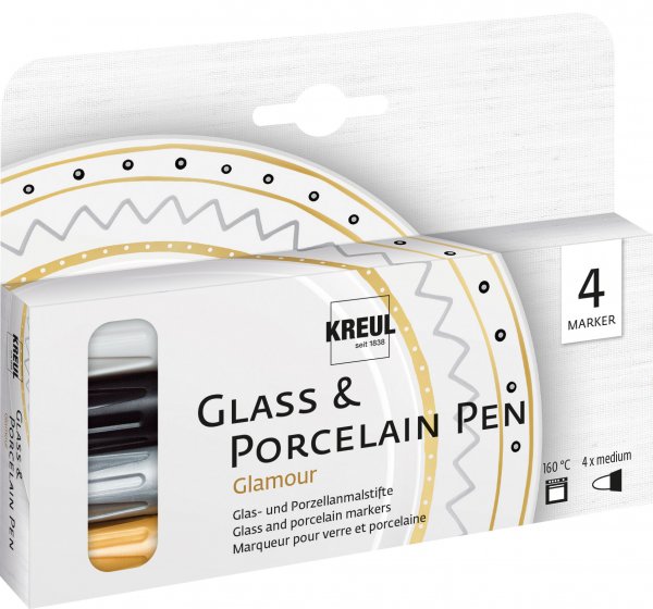 Kreul Glass & Porcelain Pen Glamour Set of 4