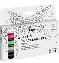 Kreul Glass & Porcelain Pen Chalky Set of 5 Kreul Glass & Porcelain Pen Chalky Set of 5