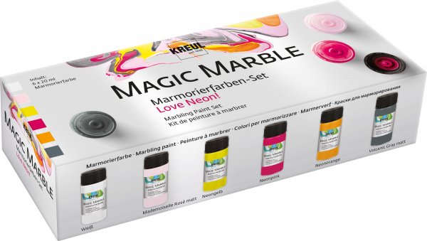 Kreul Magic Marble Marbling Paint "Love Neon" Set 6 x 20 ml.