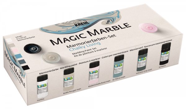 Kreul Magic Marble Marbling Paint Chalky Living Set 6 x 20 ml.
