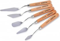 Meeden 5-piece Palette Knife Set with Natural Wooden Handles