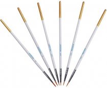 Meeden Fine Round Pointed Nylon Brush Micro Paint Brushes Set - 6 Pack