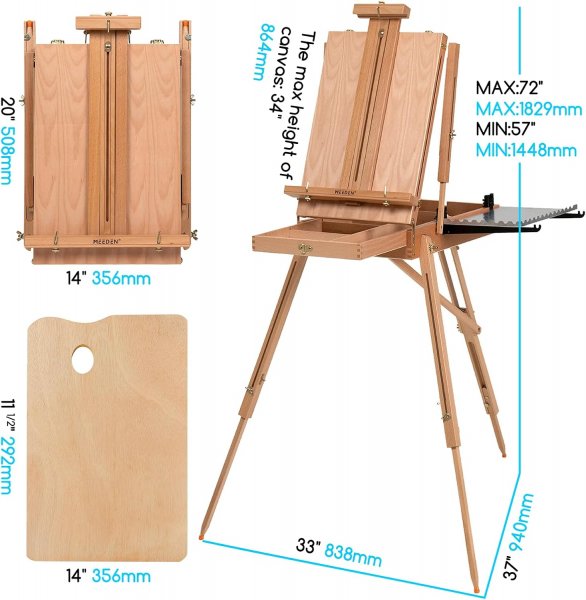 Meeden French Sketch Easel Box with Foldable Legs