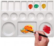 Meeden Porcelain 17-Well Paint Palette 16,5x23 cm.