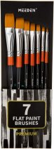 Meeden Flat Golden Nylon Long-handled Paint Brushes - Pack of 7