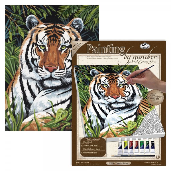 R&L Artist Canvas A4 - 4 Tiger in Hiding