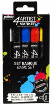 Pebeo 4Artist Oil Paint Markers 4 mm. Assortment Set 5 Basic Colours