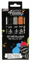 Pebeo 4Artist Oil Paint Markers 4 mm. Assortment Set 5 Metallic Colours
