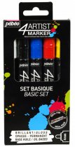 Pebeo 4Artist Olieverf Markers 4 mm. Punten Assortiment Set 5 Basiskleuren