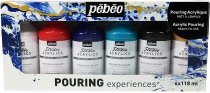 Pebeo Acrylic Pouring Paint Set 6 x 118 ml.