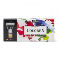 Pebeo Colorex Aquarelinkt Set 6 x 20 ml. Essentiële Kleuren
