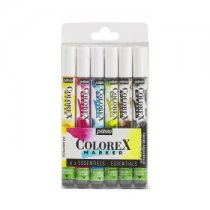 Pebeo Colorex Markers Essentiële Kleuren 6 st.