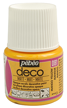 Pebeo Deco Matt Acrylic Paint 45 ml. - 081 Mango Yellow