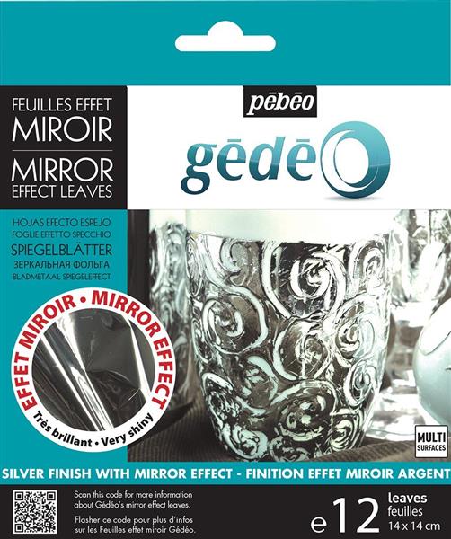 Pebeo Gedeo Mirror Effect Leaves Silver - 12 Pack