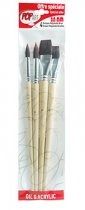 Pebeo Long Handle Brown Polyamide Brush Set - 4 Pack