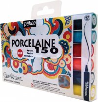 Pebeo Porcelaine Markers Fijne Punt Etui Assortiment 6 Pop Kleuren