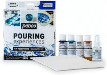 Pebeo Pouring Acrylfarben -  Set 4 x 59 ml + Silikonöl