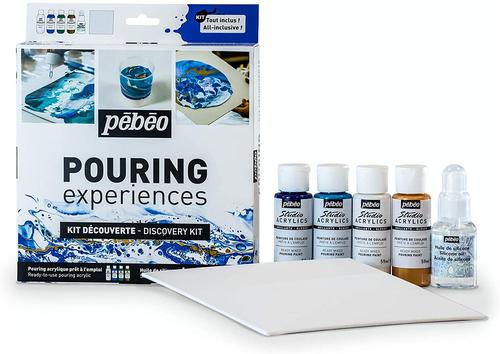 Pebeo Acrylic Pouring Discovery Set 4 x 59 ml. + Silicone