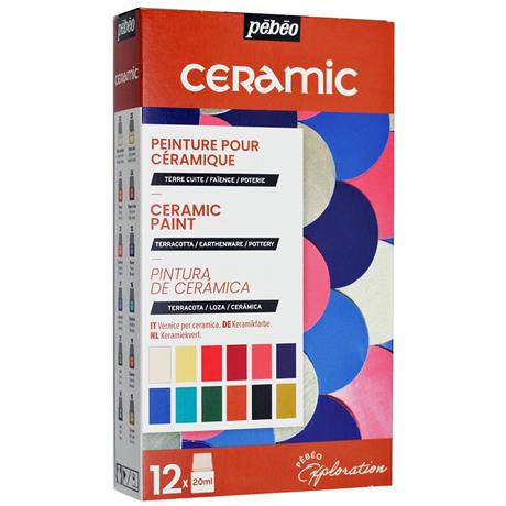 Pebeo Ceramic Exploration Set 12 Assorted 20 ml Bottles