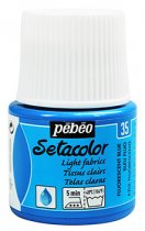 Pebeo Setacolor For Light Fabrics 45 ml. - 35 Fluorescent Blue