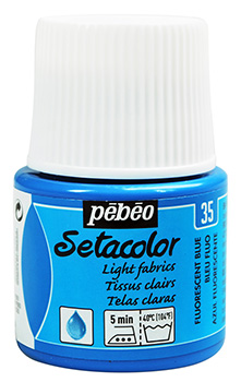Pebeo Setacolor For Light Fabrics 45 ml. - 35 Fluorescent Blue