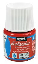 Pebeo Setacolor Opaque Shimmer Paint 45 ml. - 46 Passion Red