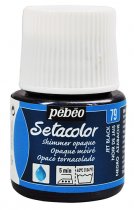 Pebeo Setacolor Opaque Shimmer Paint 45 ml. - 79 Jet Black