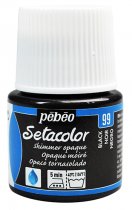Pebeo Setacolor Opaque Shimmer Paint 45 ml. - 99 Black