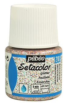 Pebeo Setacolor Light Glitter Fabric Paint 45 ml. - Multicoloured