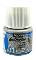 Pebeo Setacolor Tissus Clairs Pailleté 45 ml. - Argent