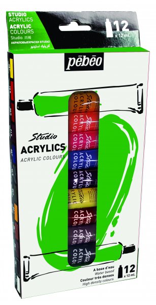 Pebeo Studio Acrylic Set 12 ml. - 12 Pack