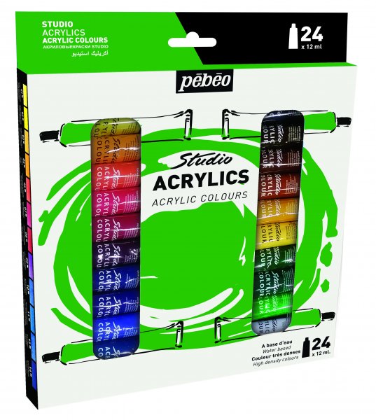 Pebeo Studio Acrylic Set 12 ml. - 24 Pack