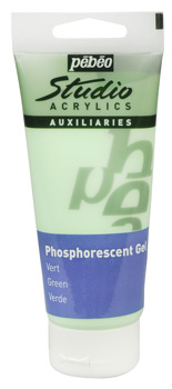 Pebeo Studio Acrylic Phosphorescent Gel 100 ml. - Green