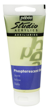 Pebeo Studio Acrylic Phosphorescent Gel 100 ml. - Yellow