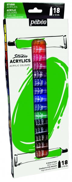 Pebeo Studio Acrylic Set 12 ml. - 18 Pack