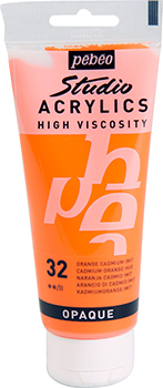 Pebeo Studio Acrylics 100 ml. - Cadmium Orange Hue