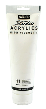 Pebeo Studio Acrylics 250 ml. - Titanium White